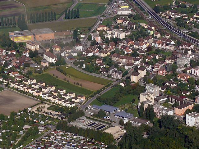 Le Landeron vu d'avion