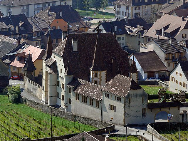 Le chteau de Cressier vu d'en haut