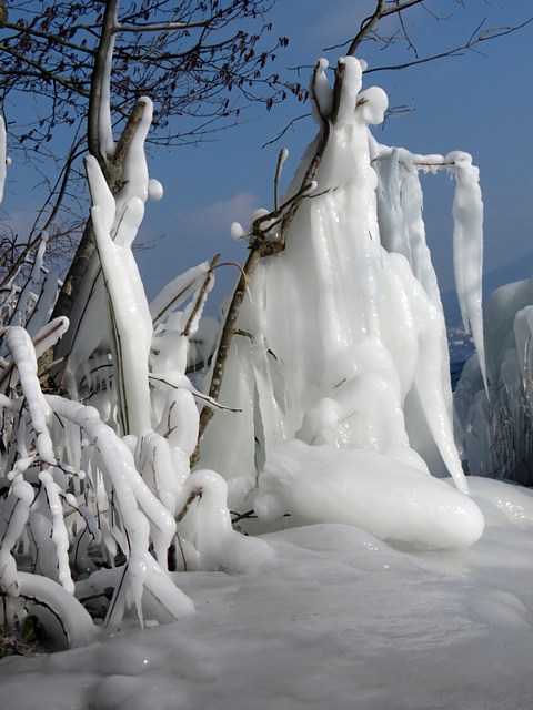 Sculpture de glace  la pointe de l'Areuse