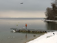La plage de Boudry en hiver