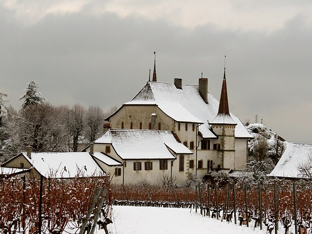 Chteau d'Auvernier en hiver