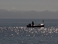 Pêcheurs à la traîne dans le lac de Neuchâtel