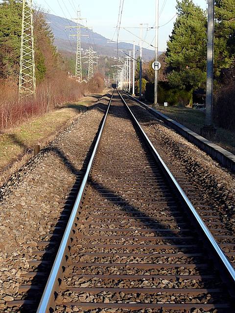 Voie de chemin de fer en perspective
