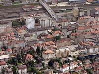 L'ouest de La Chaux-de-Fonds vu d'avion