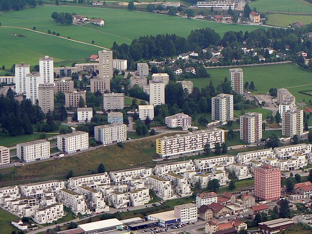 L'est de la ville de La Chaux-de-Fonds