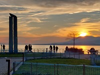 coucher de soleil sur l'esplanade