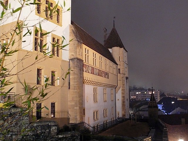 Le chteau de Neuchtel de nuit