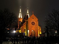 Collégiale de Neuchâtel illuminée