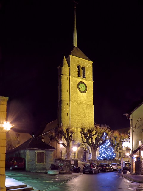 Le temple de Saint-Blaise de nuit