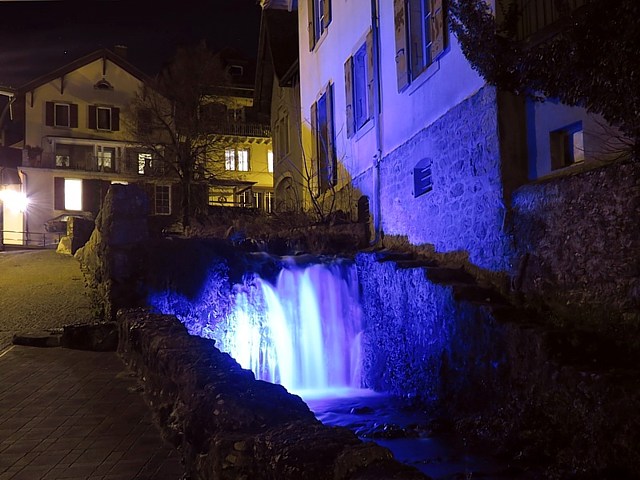 La chute du Ruau de nuit